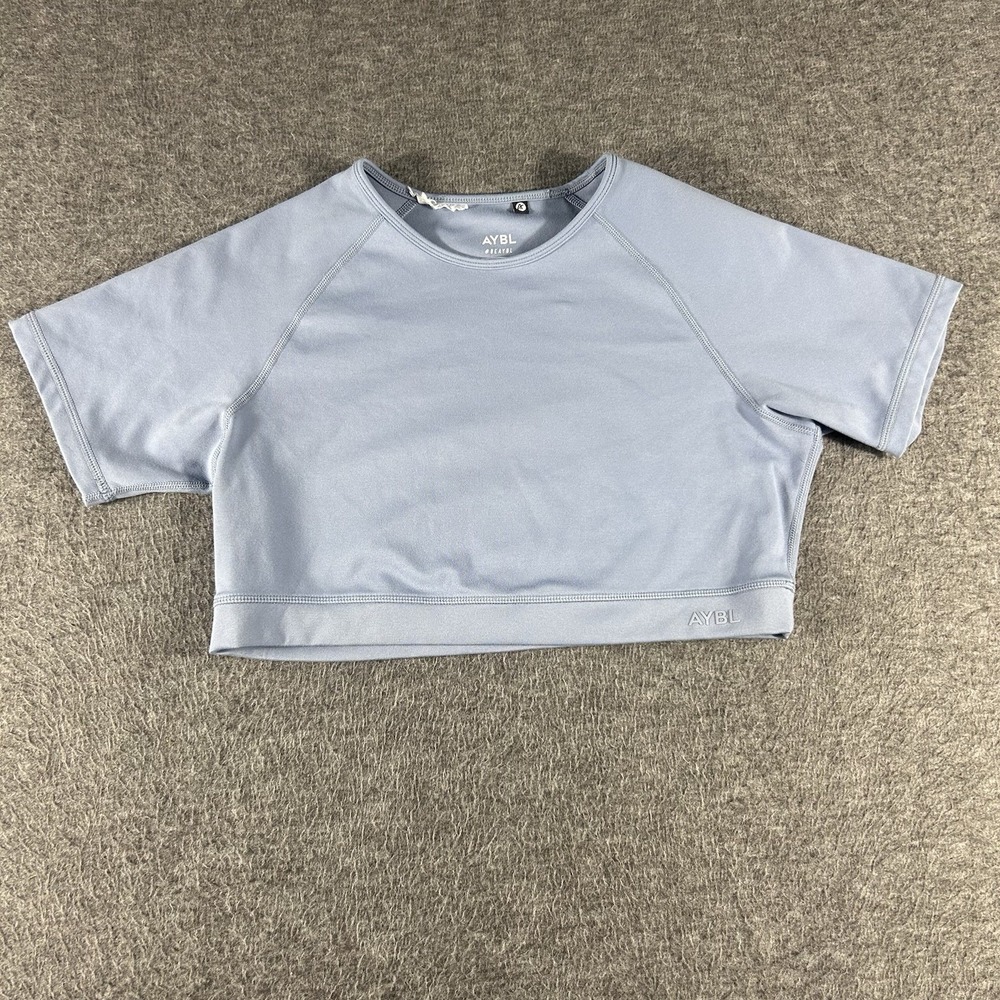 AYBL Staple Crop Top Size XL Slate Blue Work Out Gym
